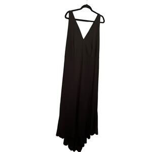 Eloquii NWT women’s formal dress size 16 black long with short train